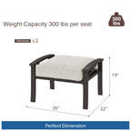 8-Piece Metal Patio Furniture Set, 9-Seat All-Weather Conversation Sofa