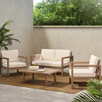 4-Piece Acacia Wood Patio Furniture Set, Outdoor Furniture