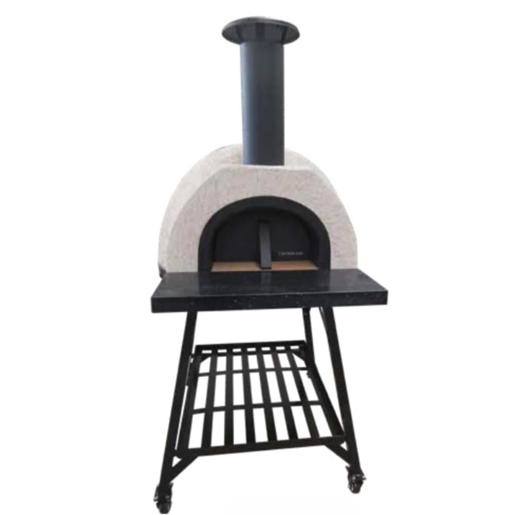 WPPO Tuscany DIY wood-fired oven kit AD70 with black door and stainless flue