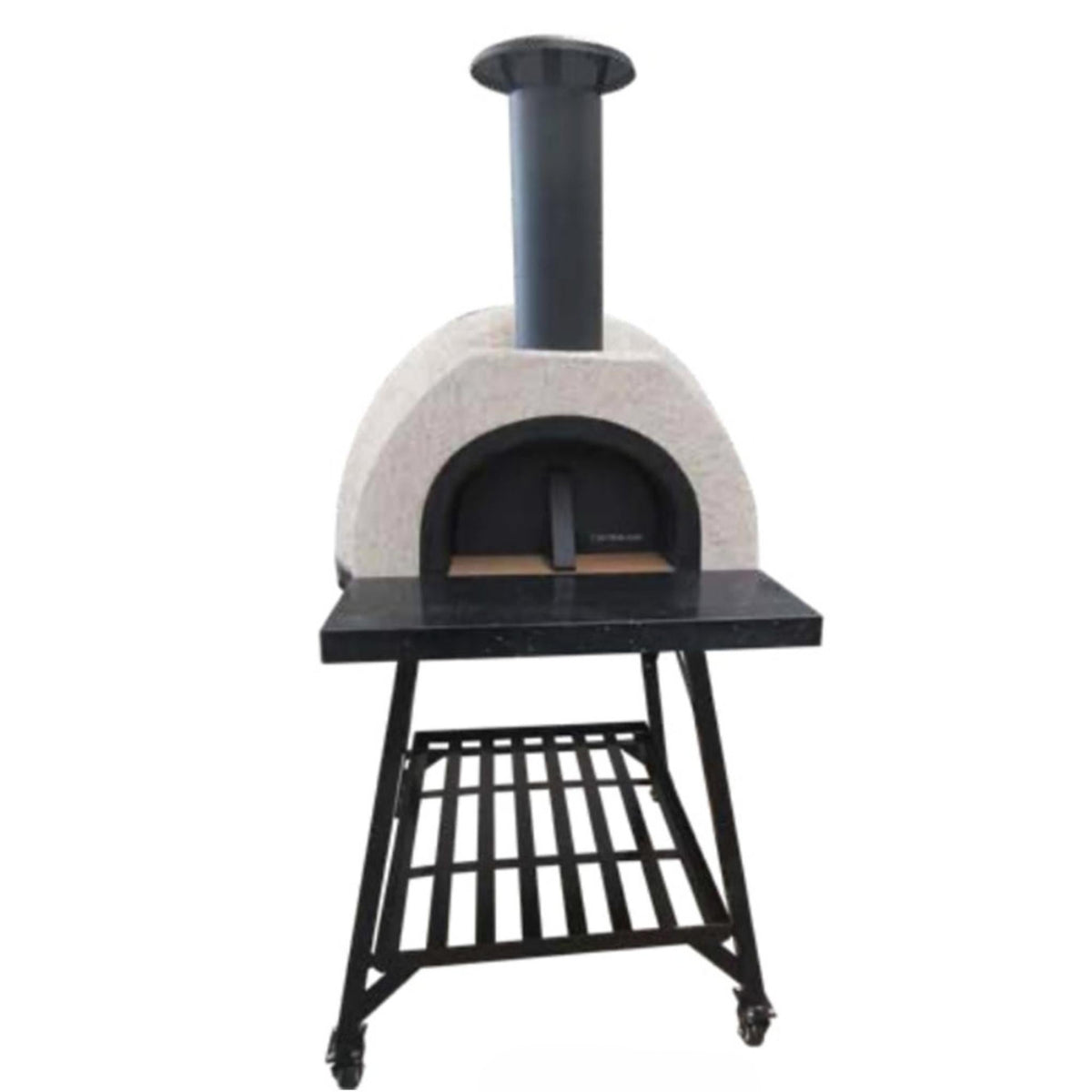 WPPO Tuscany DIY wood-fired oven kit AD70 with black door and stainless flue