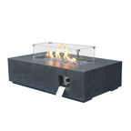 52-Inch Rectangular Concrete Propane Fire Pit Table – Dark Gray