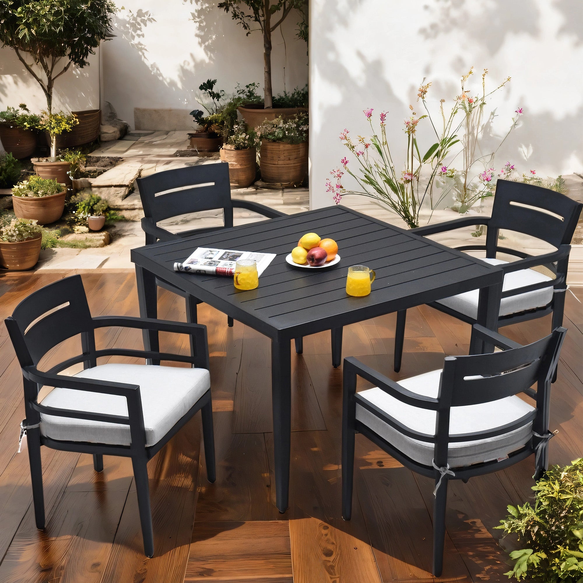 5-Piece Outdoor Patio Aluminum Furniture Dining Set