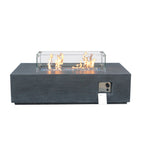52-Inch Rectangular Concrete Propane Fire Pit Table – Dark Gray