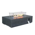 52-Inch Rectangular Concrete Propane Fire Pit Table – Dark Gray