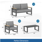 All-Weather 4-Piece Ultra Aluminum Patio Furniture Set