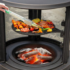 30 Inch Outdoor Fire Pit Chininea with Grill for Garden Backyard BBQ Bonfire Deck and Patio