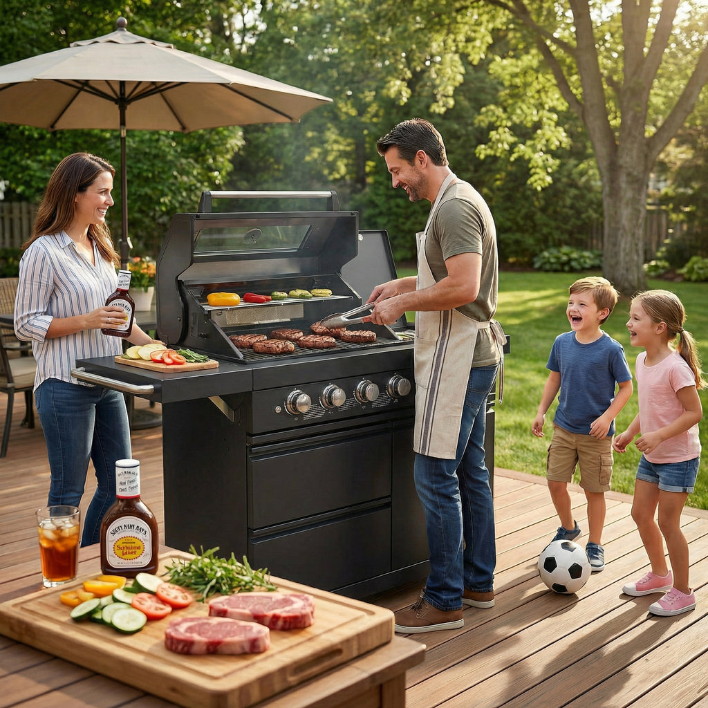 46-Inch Deluxe Stainless Steel Gas Outdoor Kitchen Barbecue Grill