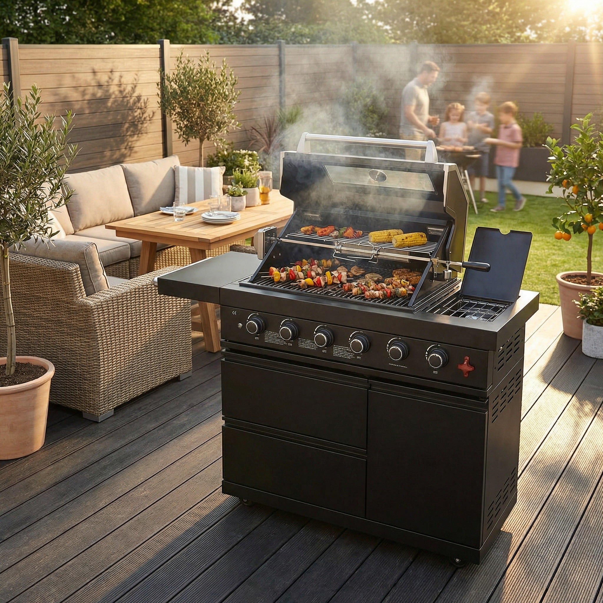 46-Inch Deluxe Stainless Steel Gas Outdoor Kitchen Barbecue Grill