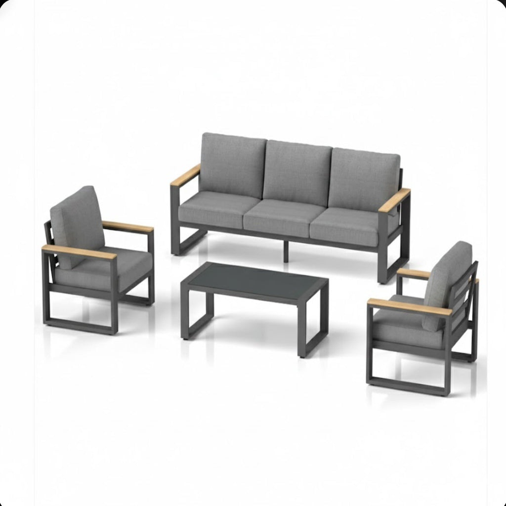 All-Weather 4-Piece Ultra Aluminum Patio Furniture Set