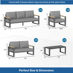 All-Weather 5-Piece Ultra Aluminum Patio Furniture Set