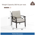 8-Piece Metal Patio Furniture Set, 9-Seat All-Weather Conversation Sofa