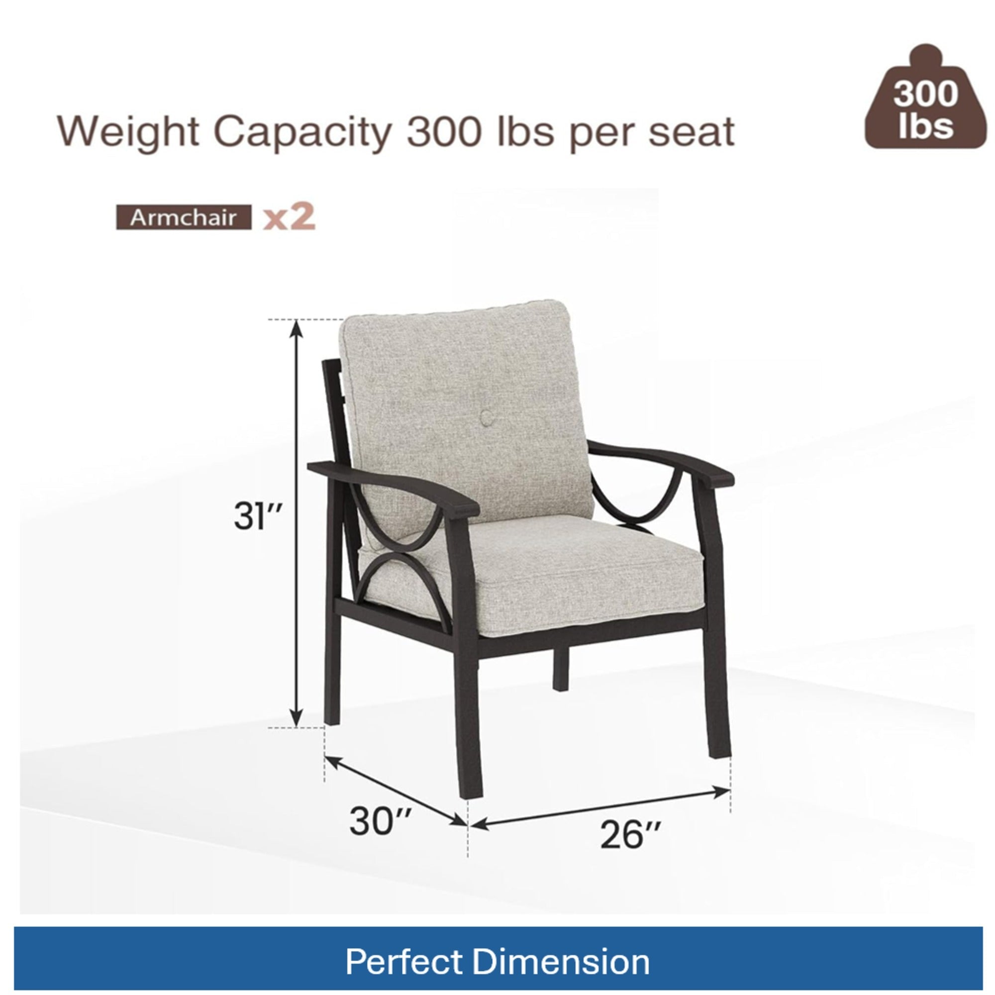 8-Piece Metal Patio Furniture Set, 9-Seat All-Weather Conversation Sofa