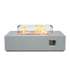 52-Inch Rectangular Concrete Propane Fire Pit Table – Antique White