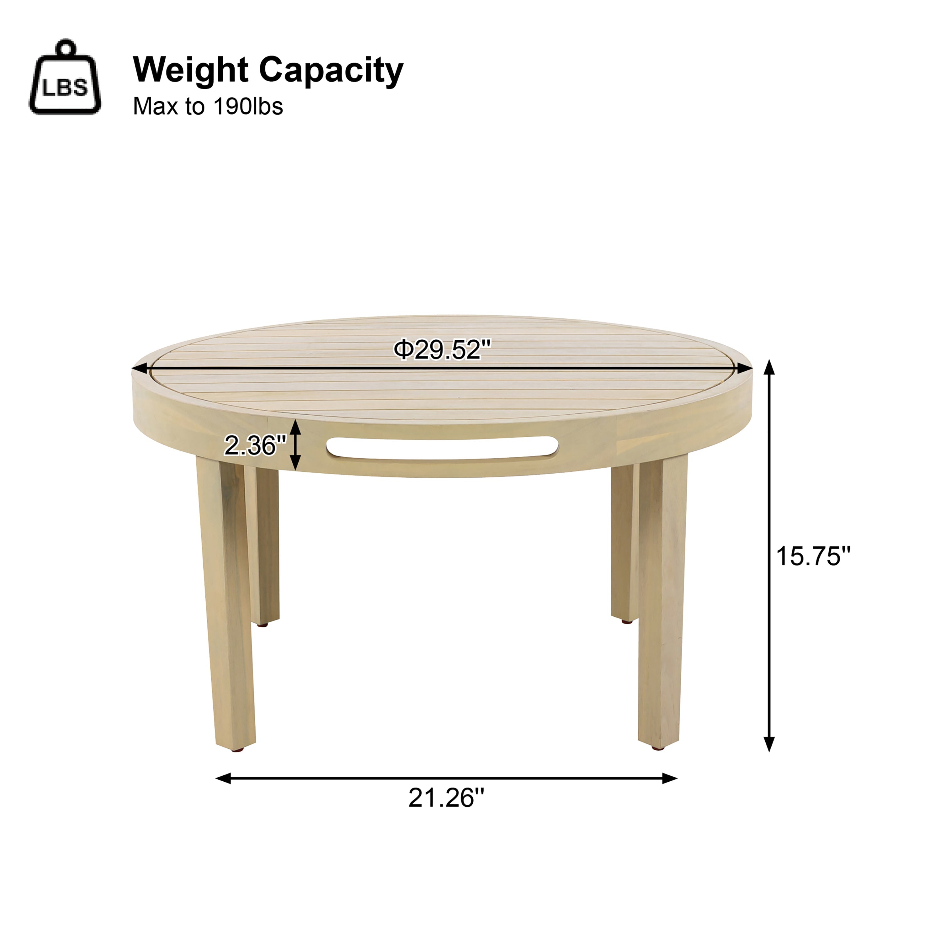 4-Piece Acacia Wood Outdoor Patio Furniture Set