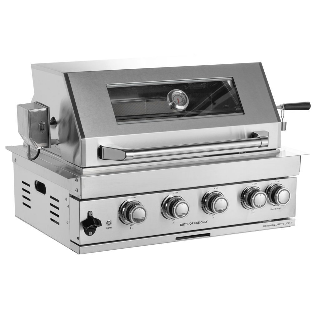 Four-burner built-in stainless steel gas grill with infrared rear burner