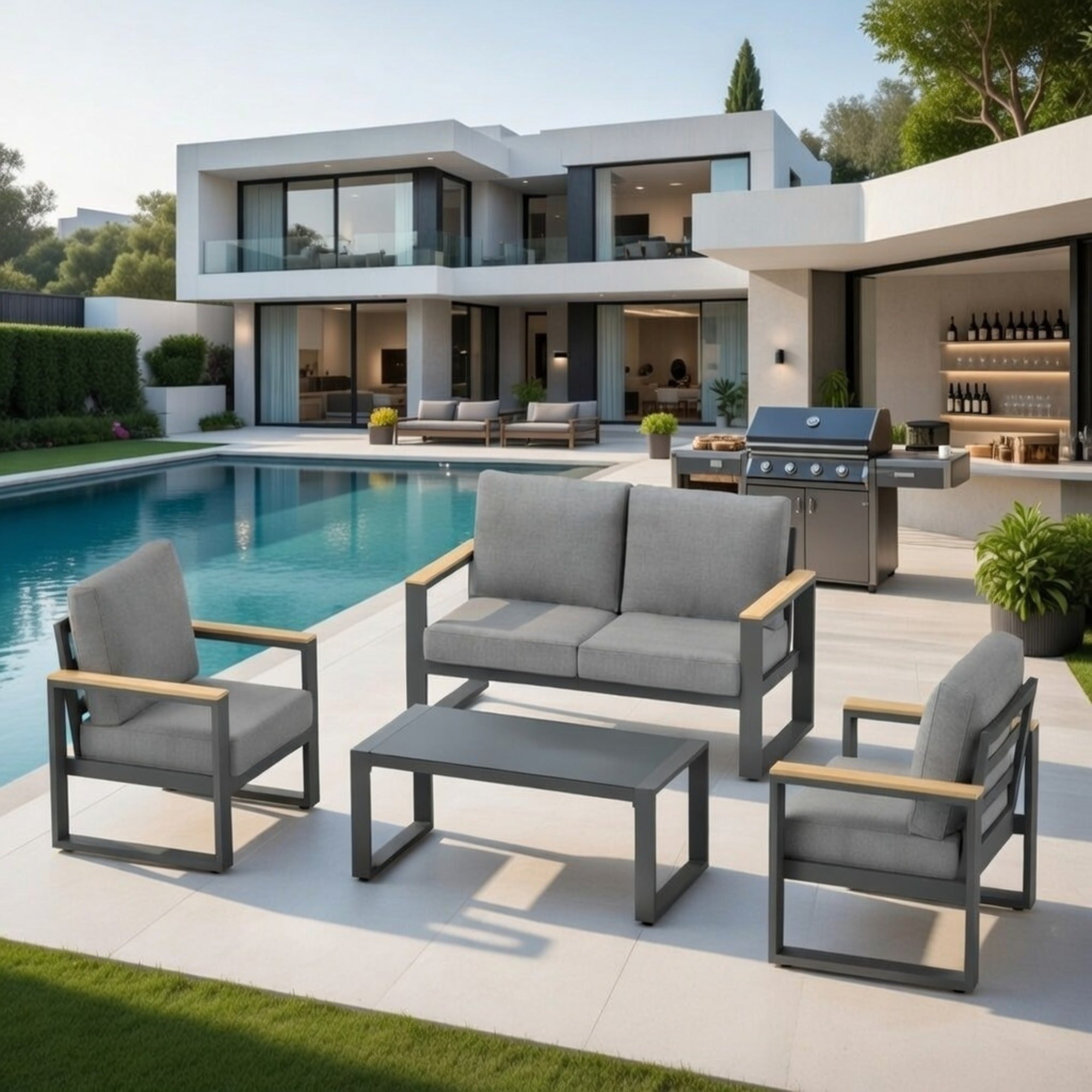 All-Weather 4-Piece Ultra Aluminum Patio Furniture Set