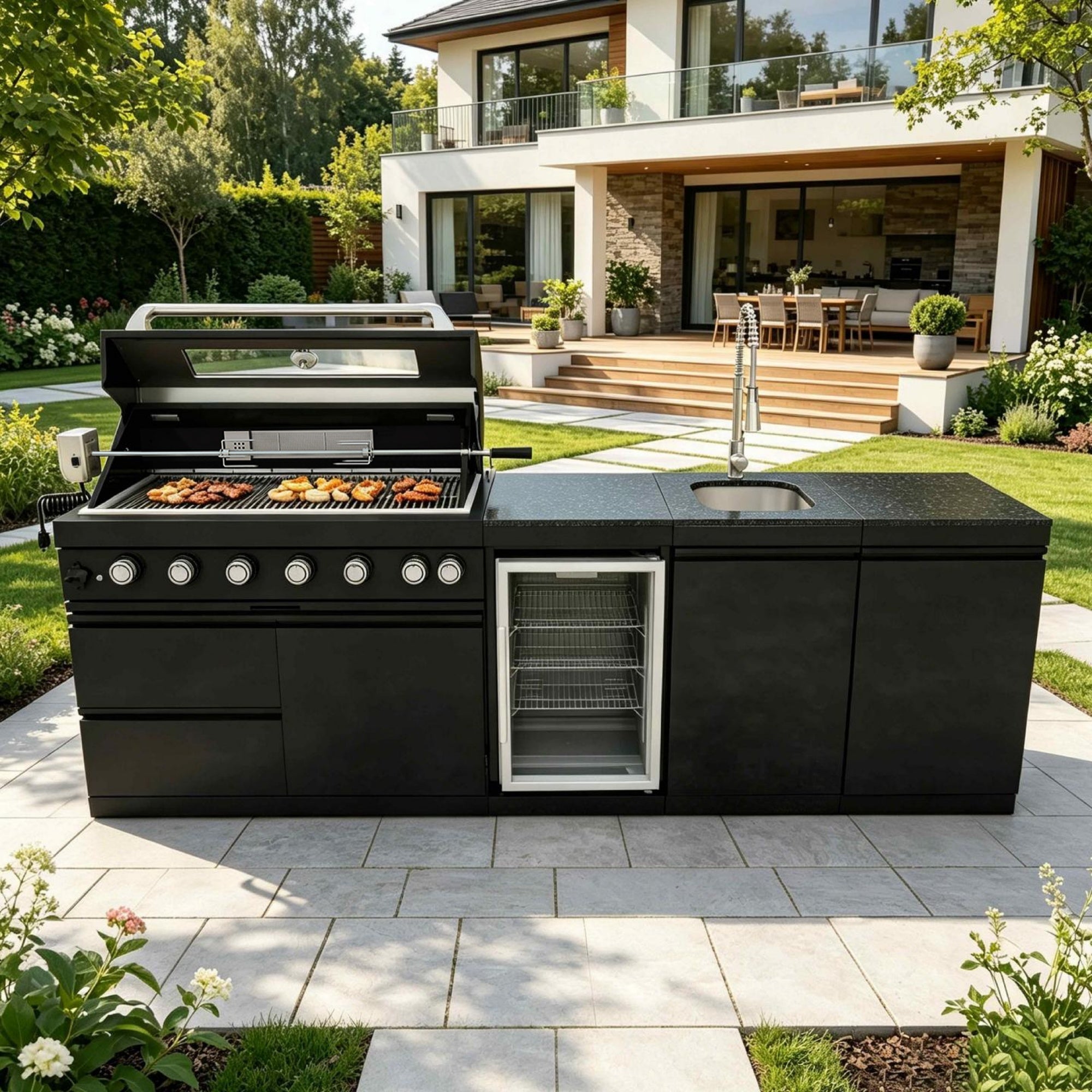101-Inch Deluxe Stainless Steel Gas Outdoor Kitchen Grill