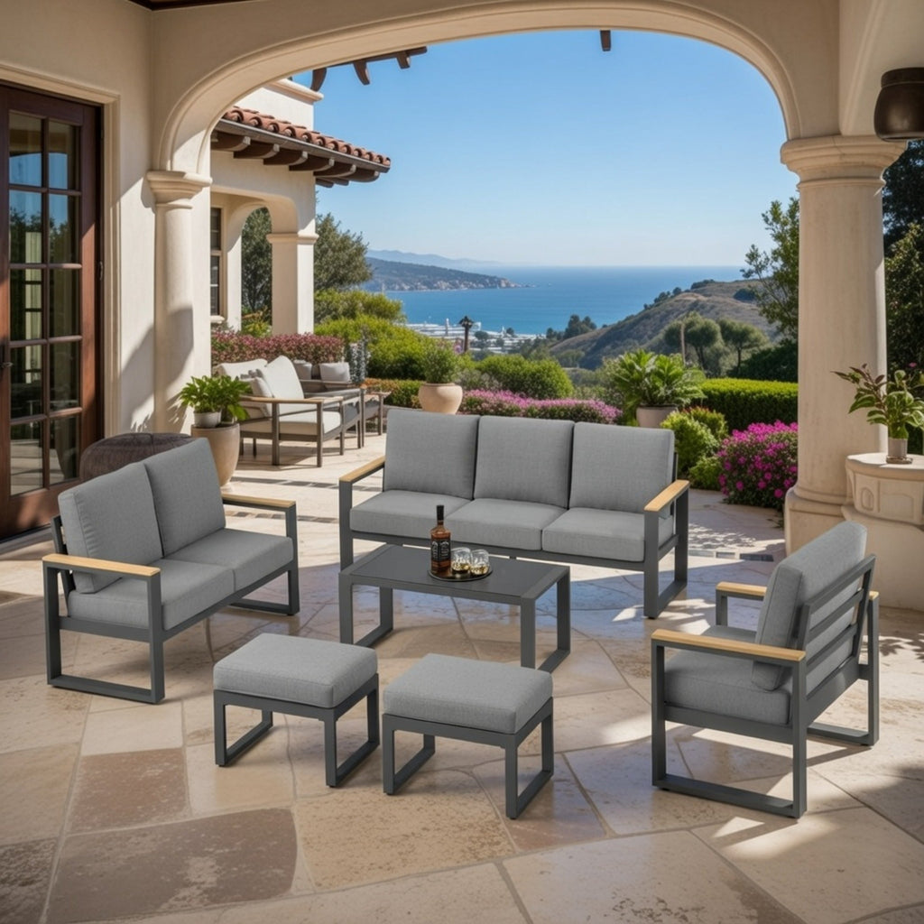 All-Weather 7-Piece Ultra Aluminum Patio Furniture Set