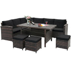 7-Piece Wicker Patio Furniture Set with Cushions