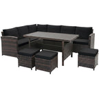 7-Piece Wicker Patio Furniture Set with Cushions