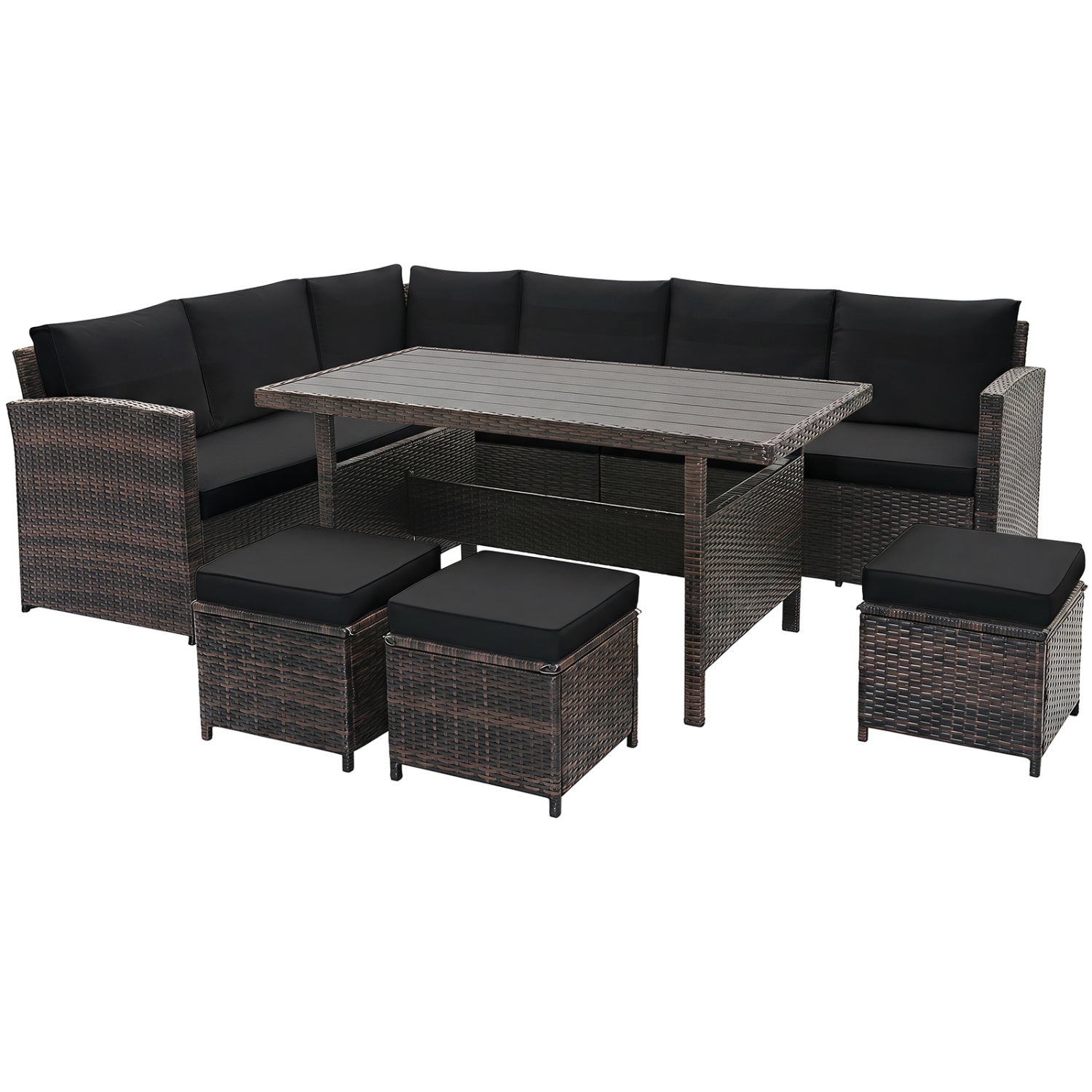 7-Piece Wicker Patio Furniture Set with Cushions