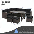 7-Piece Wicker Patio Furniture Set with Cushions