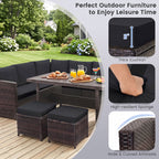 7-Piece Wicker Patio Furniture Set with Cushions