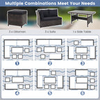 7-Piece Wicker Patio Furniture Set with Cushions