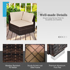 7 Pieces Patio Furniture Set with 35 Inches 50000 BTU Propane Gas Fire Pit Table and Waterproof Cover for Firpit