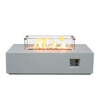 52-Inch Rectangular Concrete Propane Fire Pit Table – Antique White