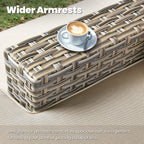 9 Pieces Patio Furniture Set outside Furniture Wicker Patio Conversation Set with Swivel Chairs, Outdoor Furniture for Garden, Beige