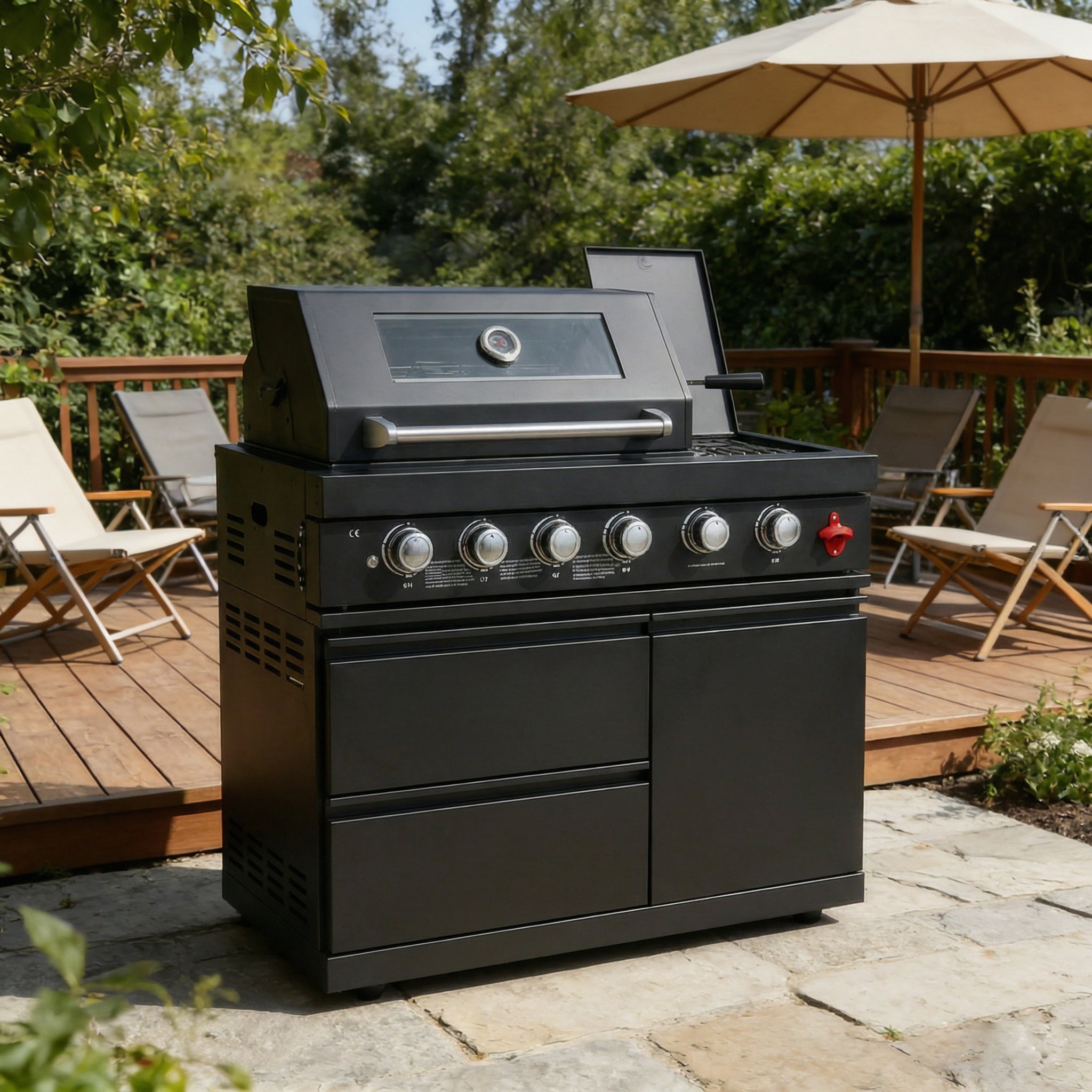 46-Inch Deluxe Stainless Steel Gas Outdoor Kitchen Barbecue Grill