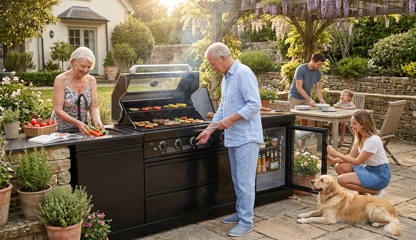 4-Burner Deluxe Stainless Steel Propane Gas Outdoor Kitchen Grill