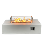 52-Inch Rectangular Concrete Propane Fire Pit Table – Antique White
