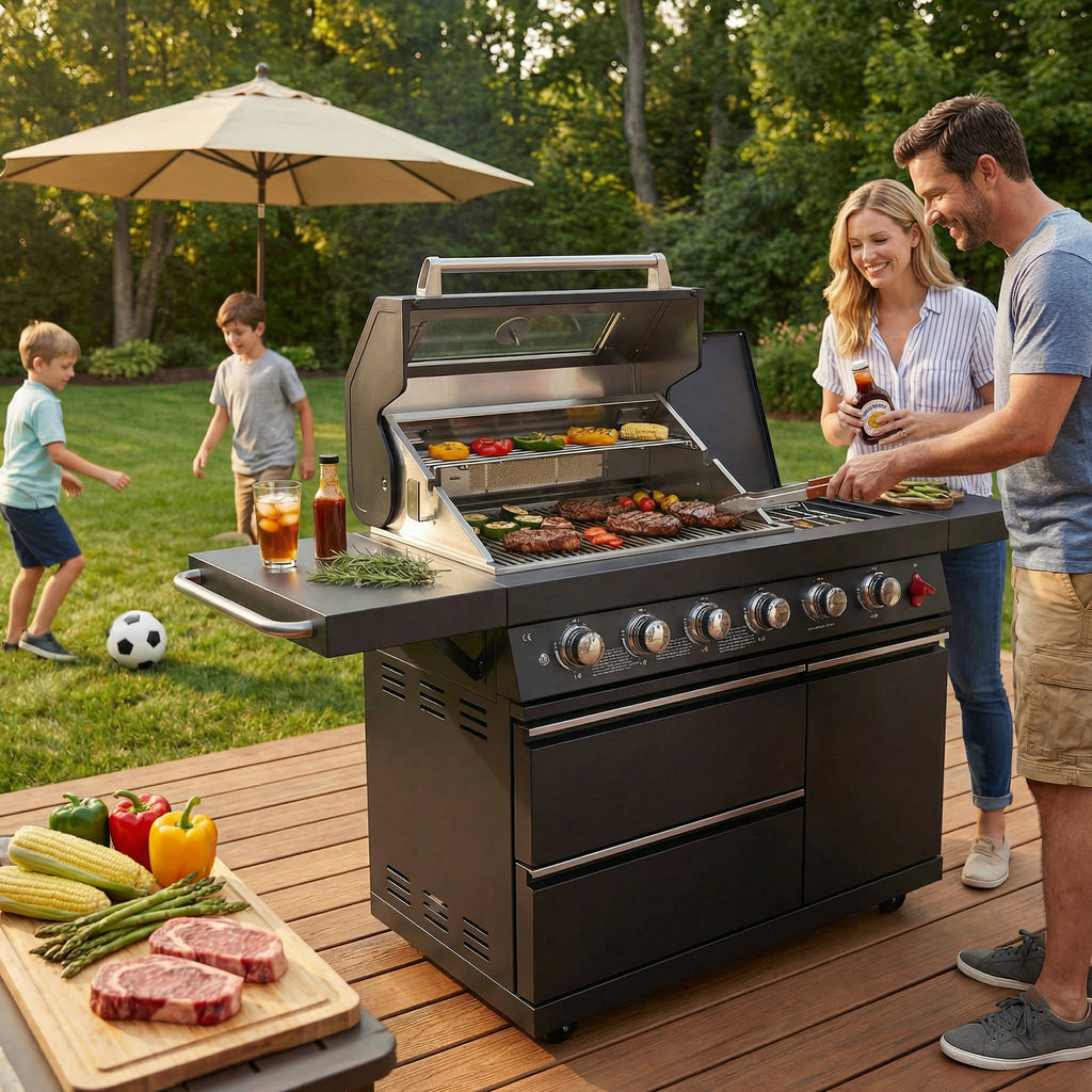 46-Inch Deluxe Stainless Steel Gas Outdoor Kitchen Barbecue Grill