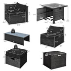 9 Pieces Patio Furniture Set with 32‚Äù Fire Pit Table and 50000 BTU Square Propane Fire Pit