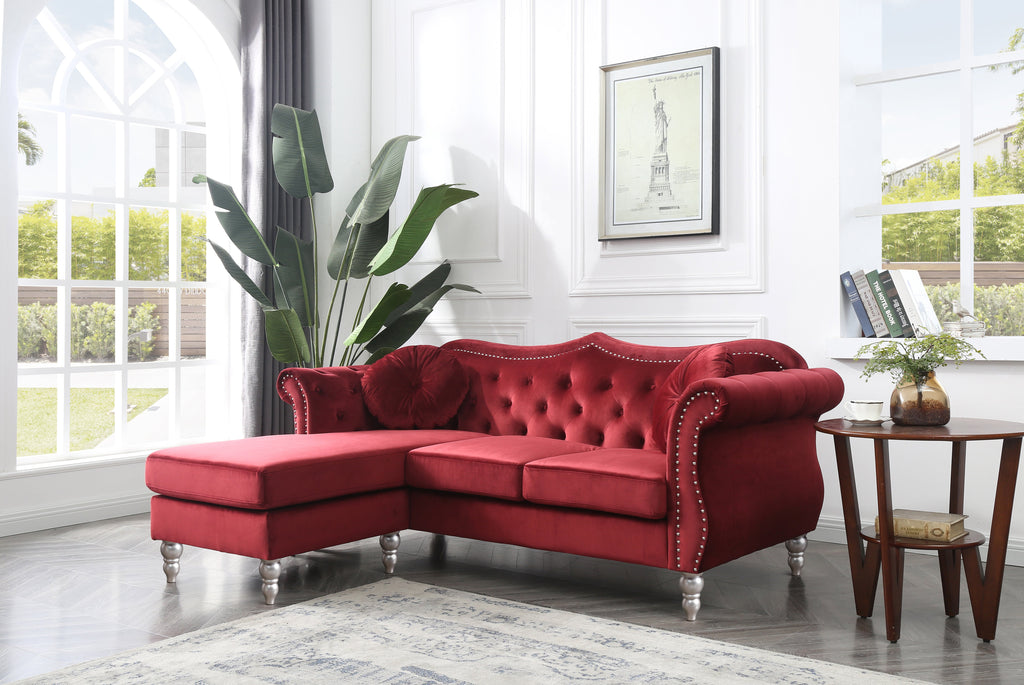 Glory Furniture Hollywood G0669B-SC Sofa Chaise - Burgundy