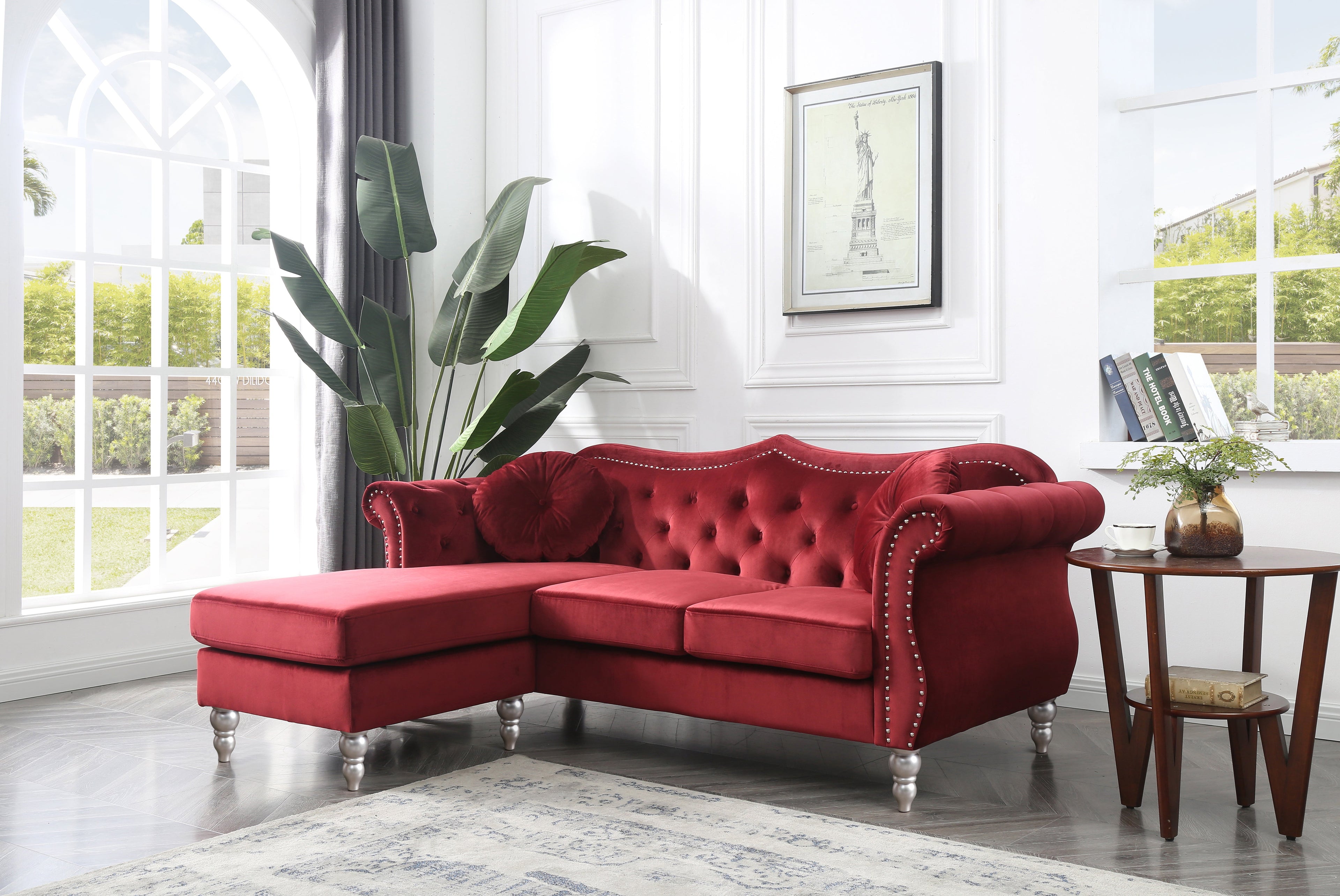 Glory Furniture Hollywood G0669B-SC Sofa Chaise - Burgundy