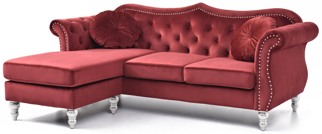 Glory Furniture Hollywood G0669B-SC Sofa Chaise - Burgundy