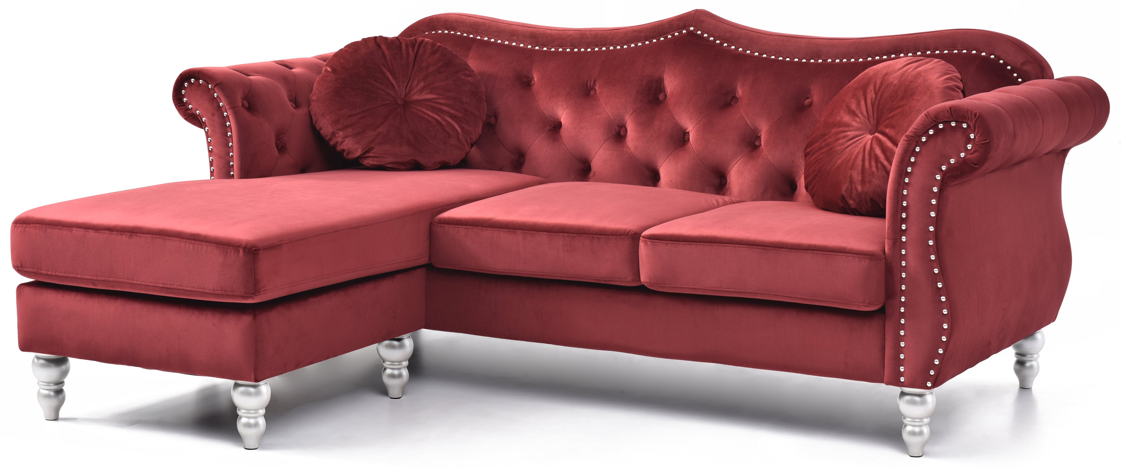 Glory Furniture Hollywood G0669B-SC Sofa Chaise - Burgundy