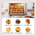 SUNATUR 2200w hot air circulation oven small commercial baking pizza toaster oven 60L Electric table oven household pastry oven