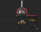 WPPO Infinity short side table attached to an Infinity wood-fired oven
