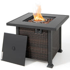 9 Pieces Patio Furniture Set with 32‚Äù Fire Pit Table and 50000 BTU Square Propane Fire Pit
