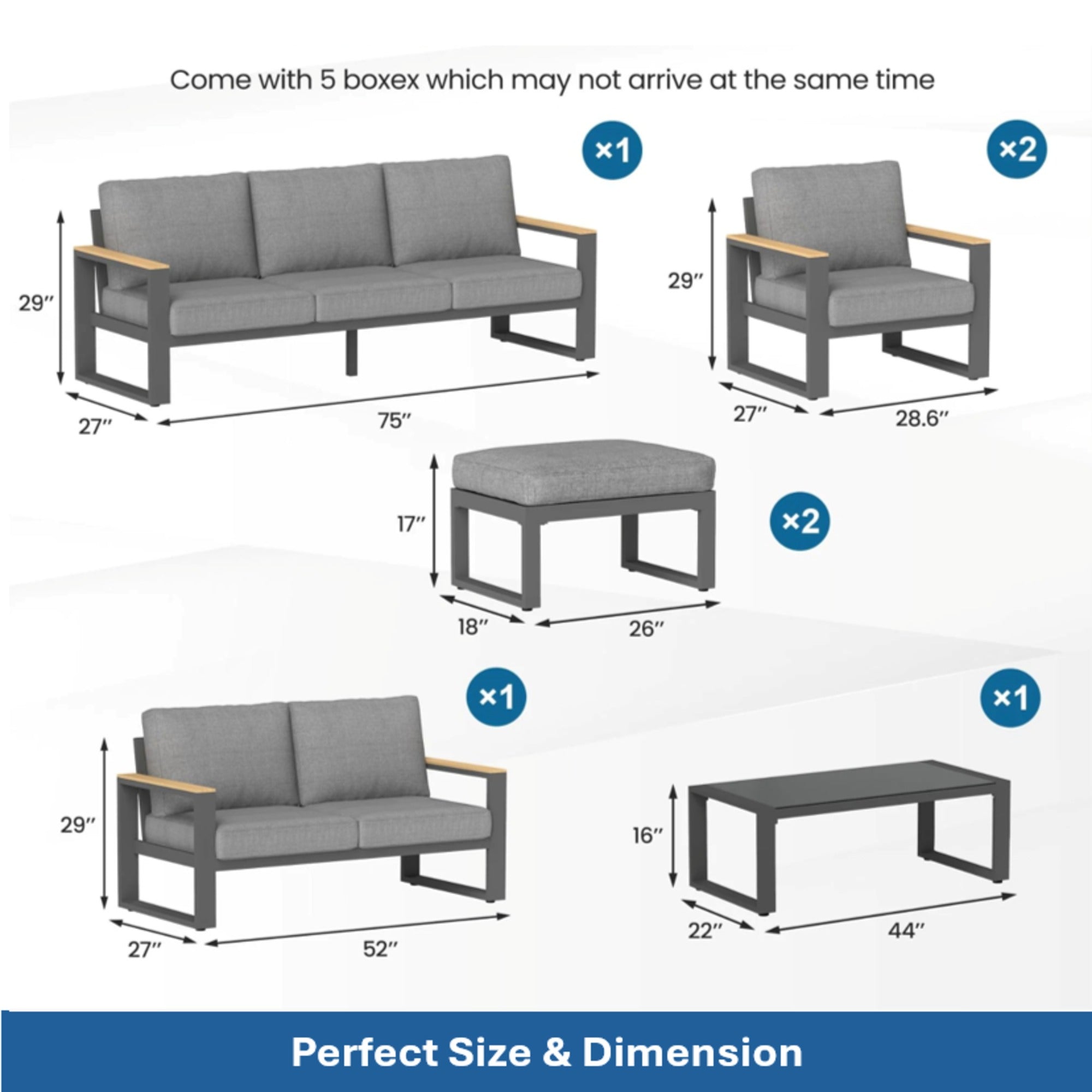 All-Weather 7-Piece Ultra Aluminum Patio Furniture Set