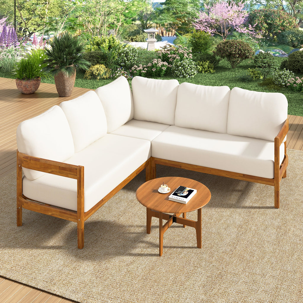 U-Style Acacia Solid Wood Patio Furniture Set