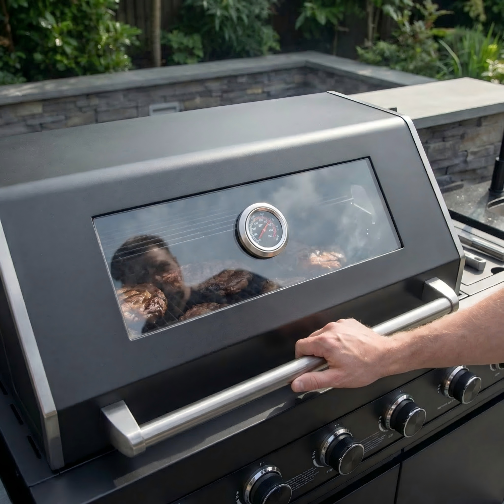 4-Burner Deluxe Stainless Steel Propane Gas Outdoor Kitchen Grill