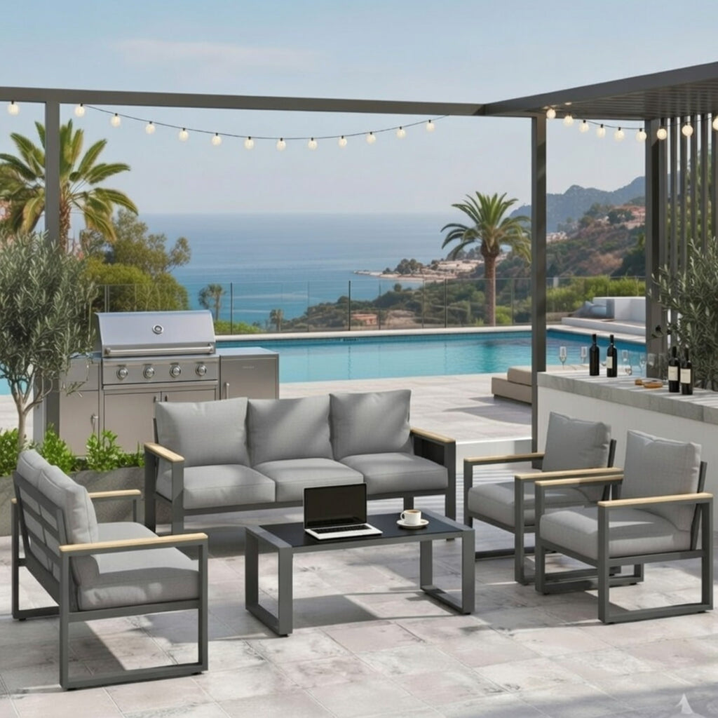 All-Weather 5-Piece Ultra Aluminum Patio Furniture Set