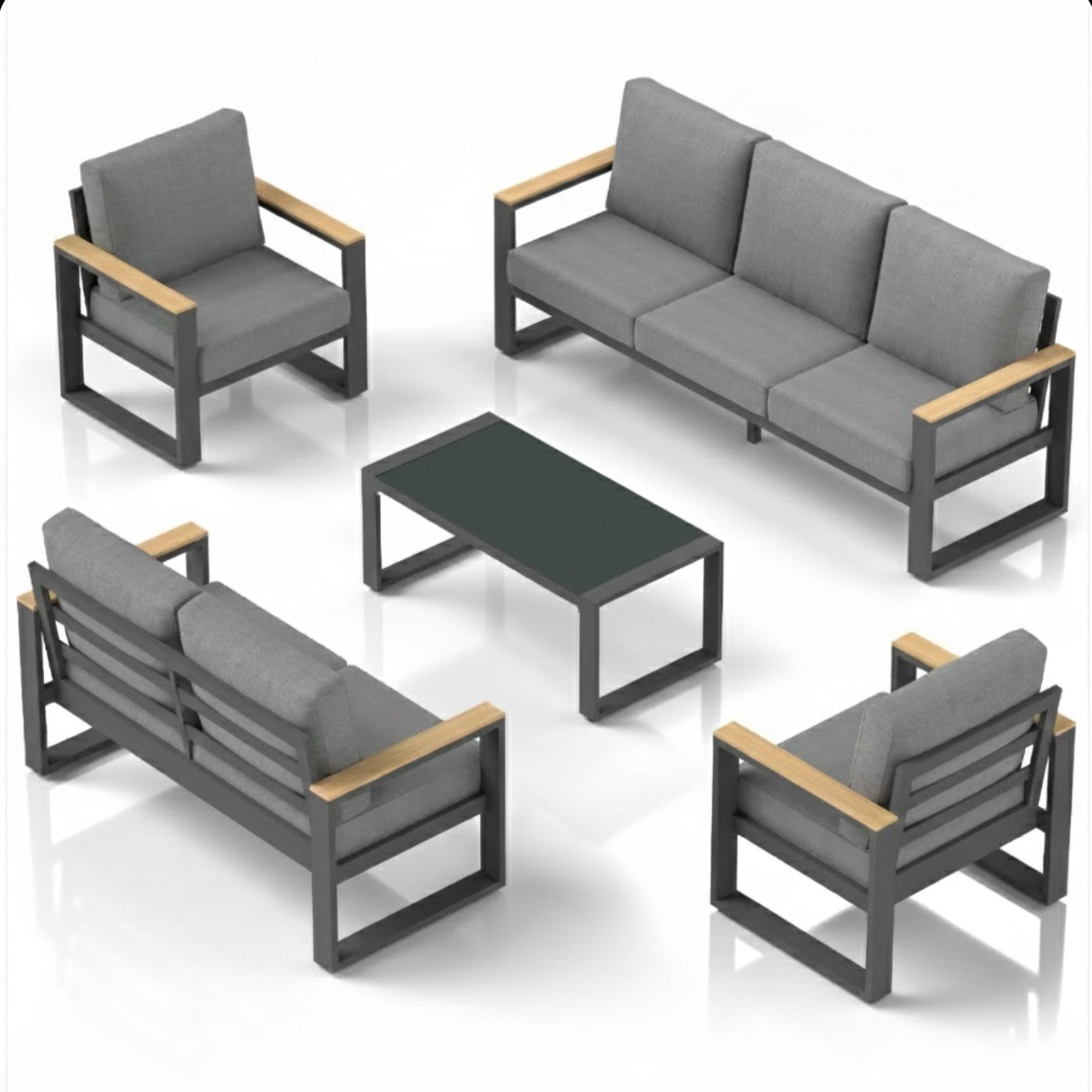All-Weather 5-Piece Ultra Aluminum Patio Furniture Set