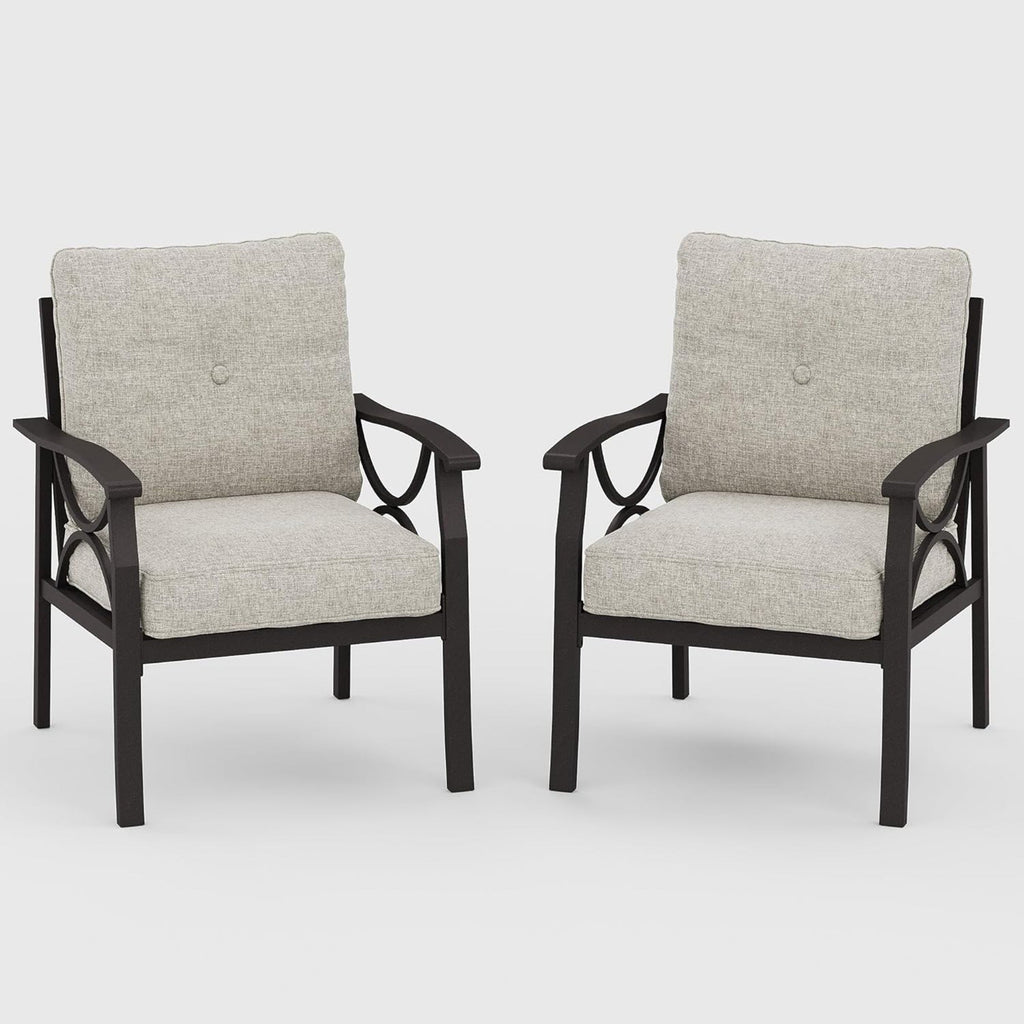 8-Piece Metal Patio Furniture Set, 9-Seat All-Weather Conversation Sofa