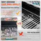 Stainless Steel 6-Burner Propane Gas Grill with Side Burner